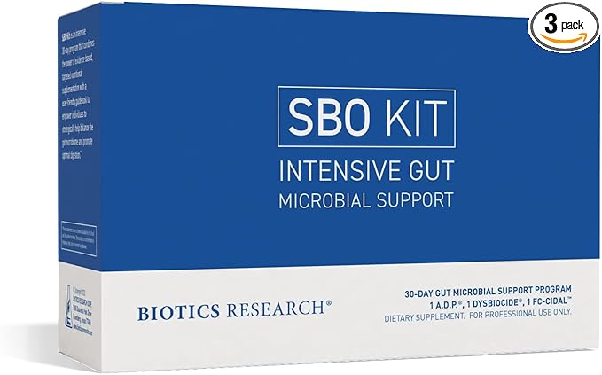 Biotics Research SBO Kit Intestinal Support Convenient 30-Day Program Small Intestinal Microbiome Balance Evidence-Based Herbal Blend Guidebook Included Gut Health