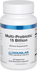 Douglas Laboratories Multi-Probiotic 15 Billion | Multi-Strain Shelf Stable Probiotic with Prebiotic FOS | 60 Vegetarian Acid-Resistant Capsules