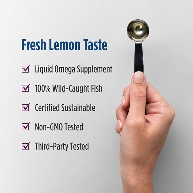 Nordic Naturals Complete Omega Lemon Flavor - 16 oz - 1270 mg Omega-3 - EPA &amp DHA with Added GLA - Healthy Skin Cognition Positive Mood - Non-GMO - 96 Servings