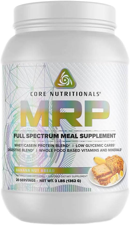 Core Nutritionals MRP Full Spectrum Meal Replacement | Whey Protein Blend + Low Glycemic Carb Blend | 27g Protein | 3 Pound (Banana Nut Bread)
