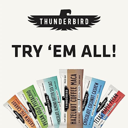 Thunderbird Bars Energy Snack Gluten-Free with Protein Healthy Real Food Vegan Paleo Non-GMO No Added Sugar Mexican Hot Chocolate Flavor (12 Count 1.7 oz. Bars)