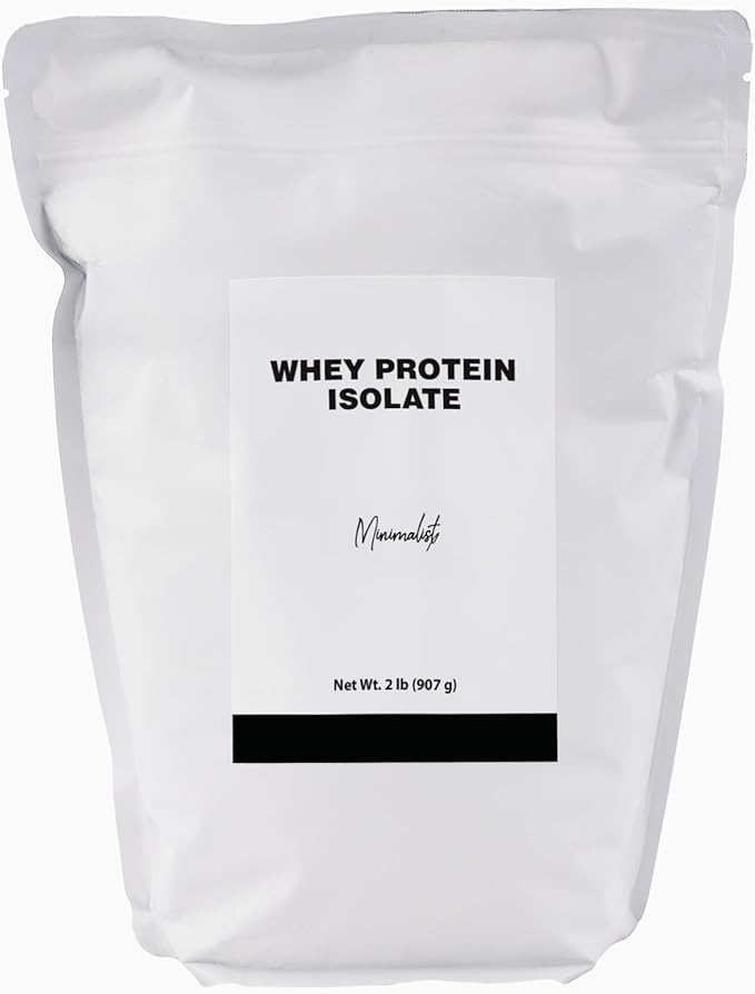 Minimalist Whey Protein Isolate 90 Ideal for Smoothies and Shakes Packaged for Convenience in a Resealable Bag (2 Pound Unflavored)