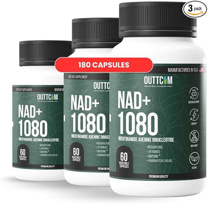 NAD+ Supplement w/Resveratrol B12 Phosphatidylcholine &amp Bioperine – 900mg NAD+ Capsule 60 Vegan Non-GMO Gluten-Free Capsules – Cellular Energy Bioavailability Liposomal Pack of 3