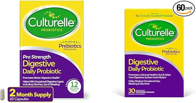Culturelle Pro Strength Daily Probiotic Digestive Health Capsules 60 Count Daily Probiotic Capsules Digestive Health 30 Count