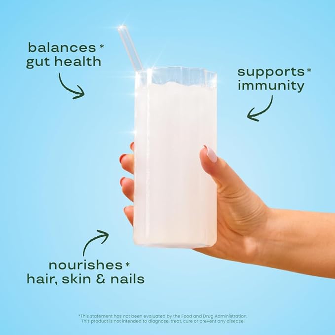 Bloom Nutrition Bovine Colostrum Powder Packet Gut Health Immune Support Hair Growth &amp Beauty Supplement Gluten Free Sugar Free | Unflavored 15 Servings
