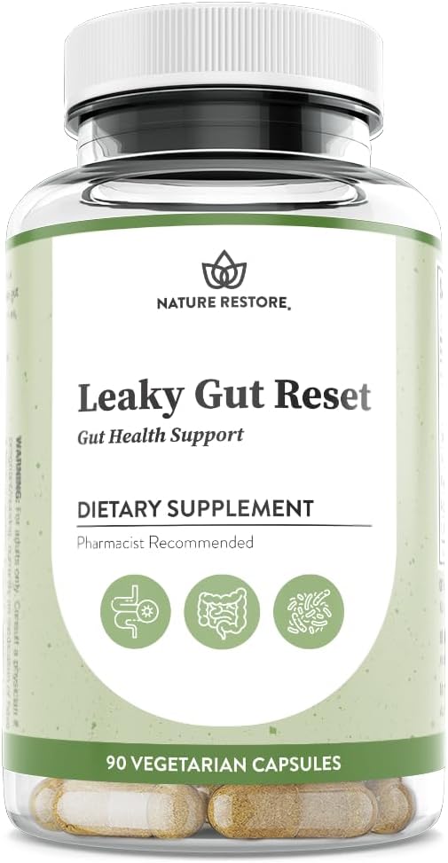 Nature Restore Gut Support Capsules | Marshmallow Root Licorice L Glutamine Probiotic &amp AstraGin | Digestive &amp Microbiome Health | 90 Count