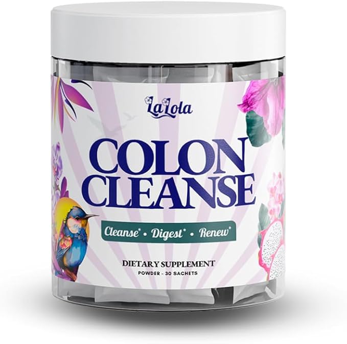 LALOLA Colon Cleanse – Fiber Ginger &amp Digestive Enzymes – Supports Regularity Gut Health &amp Gentle Detox – Gluten Free &amp Non-GMO