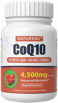CoQ10 150mg Capsule with L-Ergothioneine - Enhanced Absorption Antioxidant for Heart Health &amp Energy Production Coenzyme Q10 Patented Dual-Soluble Formula 1 Month Supply 30 Count