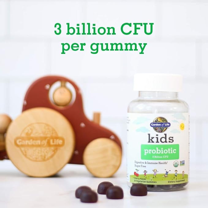 Garden of Life Kids Immune Support Gummies Cherry Flavor 30 Pack + Probiotics for Kids Cherry Flavor Gummies 30 Count