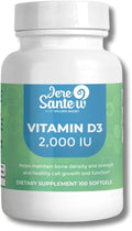 Vitamin D3 2000 IU – Bone &amp Immune Support Supplement – 100 Softgels – Made in USA – Supports Energy &amp Muscle Function – Non-GMO Easy-to-Swallow Softgels