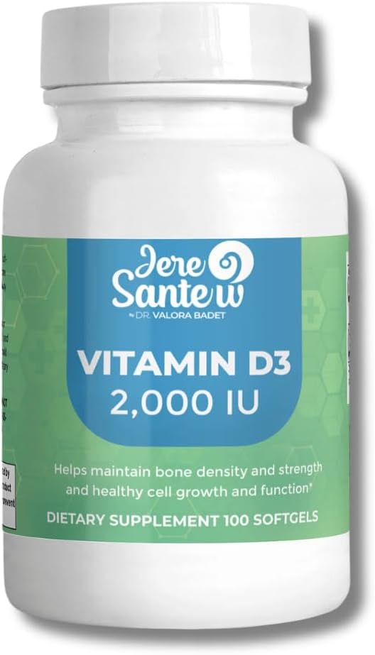 Vitamin D3 2000 IU – Bone &amp Immune Support Supplement – 100 Softgels – Made in USA – Supports Energy &amp Muscle Function – Non-GMO Easy-to-Swallow Softgels