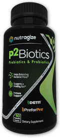 P2Biotics – Advanced Prebiotic and Probiotic Blend for Optimal Gut Health – Supports Digestion Immunity and Overall Wellness - P2Biotics 60 Vegetable Capsules