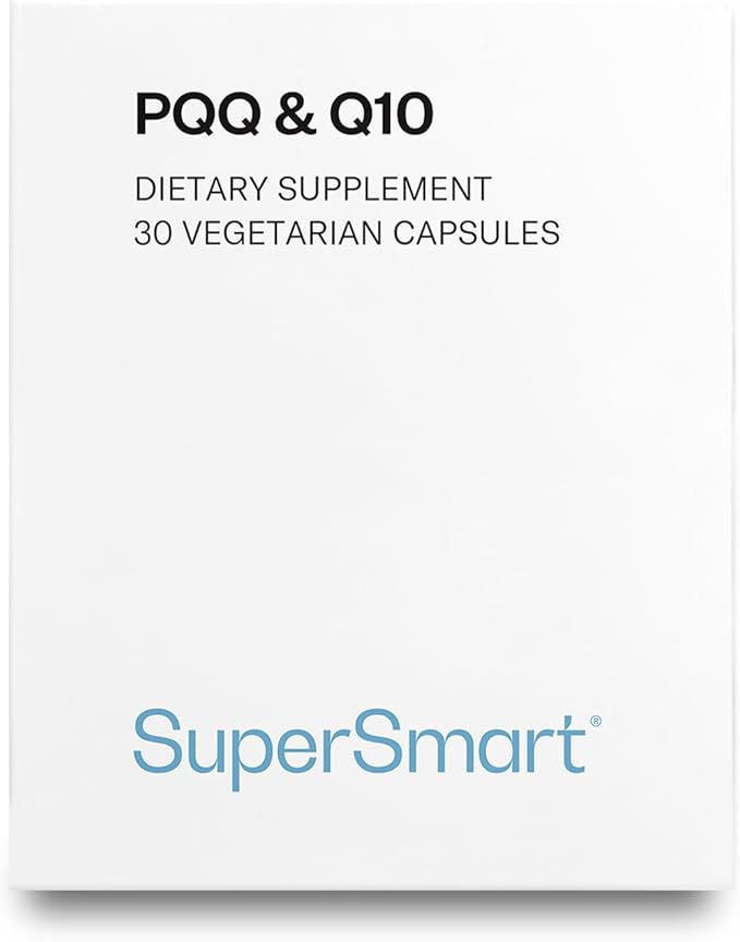 Supersmart - PQQ &amp Q10 (CoQ10) - Powerful Antioxidant Used to Protect Mitochondria Up to 20% for Aging Cells | Non-GMO &amp Gluten Free - 30 Vegetarian Capsules