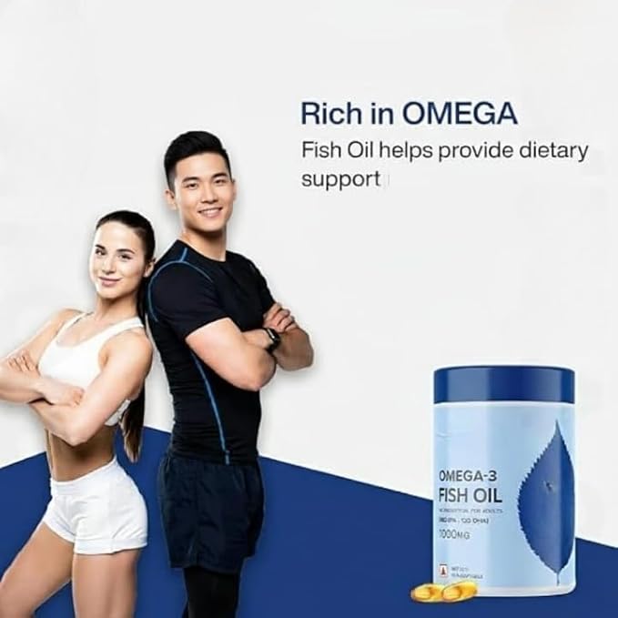 Omega 3 Fish Oil 1000mg (180 EPA 120 DHA) 50 softgelsNatural Nutrition Supplement for Muscle Heart &amp Skin