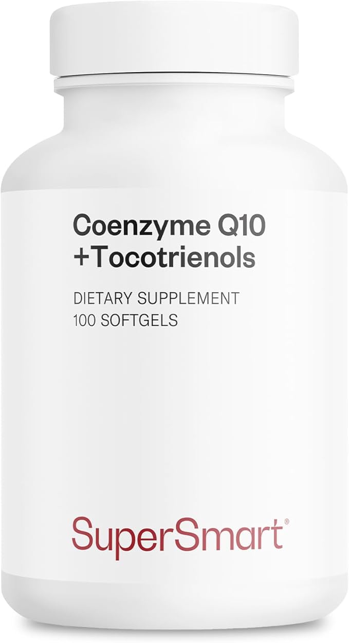 Supersmart - Coenzyme Q10 + Tocotrienols 300mg per Day (Patented &amp Bioavailable) - CoQ10 Supplement with Tocotrienols - Palm Oil Extract | Non-GMO &amp Gluten Free - 100 Softgels