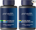 ProHealth Healthy Aging Bundle | Resveratrol 1000mg with Quercetin Red Wine &amp Green Tea Extract + Ca AKG Supplement | Supports Cellular Health Memory Metabolic Function &amp Longevity | 120 Ca
