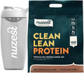Nuzest Vegan Pea Protein Powder - Clean Lean Protein 100 Servings 20g Protein Rich Chocolate Protein Shake Mix + Sports Shaker Bottle 24oz