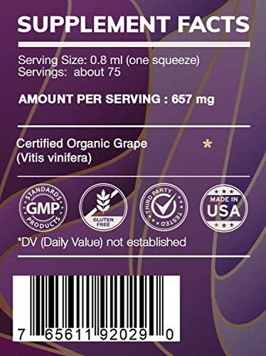 HerbEra Earth's Love - Grape Seed Alcohol-Free Herbal Extract Tincture Super-Concentrated Grape (Vitis Vinifera) Dried Seed (2 Fl Oz)