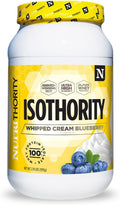 Nutrithority - Isothority Isolated Whey Protein Powder with Ultra-Absorbable Protein and BCAAs to Build Muscle and Accelerate Recovery Keto Friendly Low Carbs Gluten Free (Whipped Cream Blueberry)