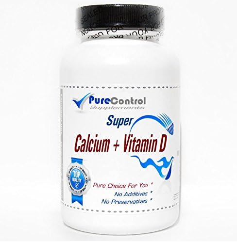 Super Calcium + Vitamin D 1500mg/1000IU // 200 Capsules // Pure // by PureControl Supplements