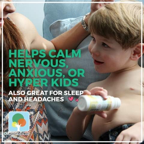 Magnesium Oil Calming Roll-On for Kids with Aloe Vera Roman Chamomile &amp Lavender Natural Relaxation Support for Anxiety Nervousness &amp Hyperactivity Gentle Formula for Daily Use 3 fl oz