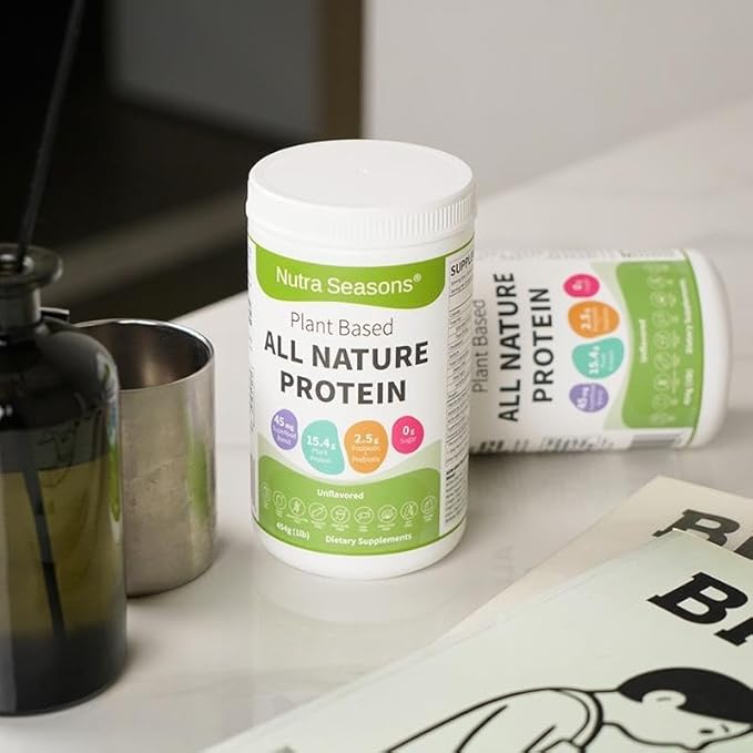 Nutra Seasons’ Plant Based All Nature Protein Powder with Mushroom Blend Superfood Blend Prebiotic &amp Probiotic Blend Vitamin B12 and Iodide Tasty and Great for Energy Gut Health Daily Vital
