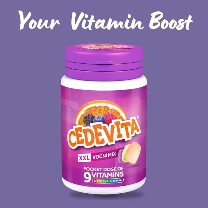Cedevita Multivitamin Healthy and Sweet Candies with 9 Essential Vitamins in Mix Pot Flavor – A Pocket Full of Vitamins Immune System Booster – Pack of 15 Candies 58.5g