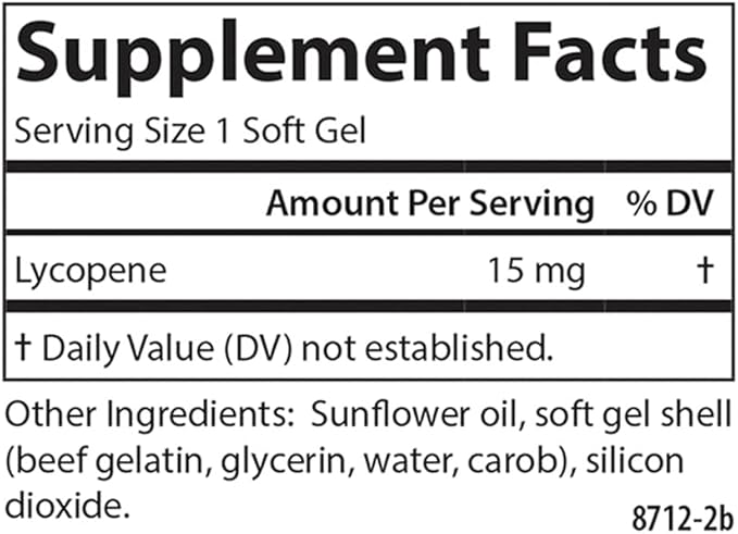 Carlson - Lycopene 15 mg Tomato-Free Prostate Health &amp Circulation Support Optimal Wellness 180 Softgels