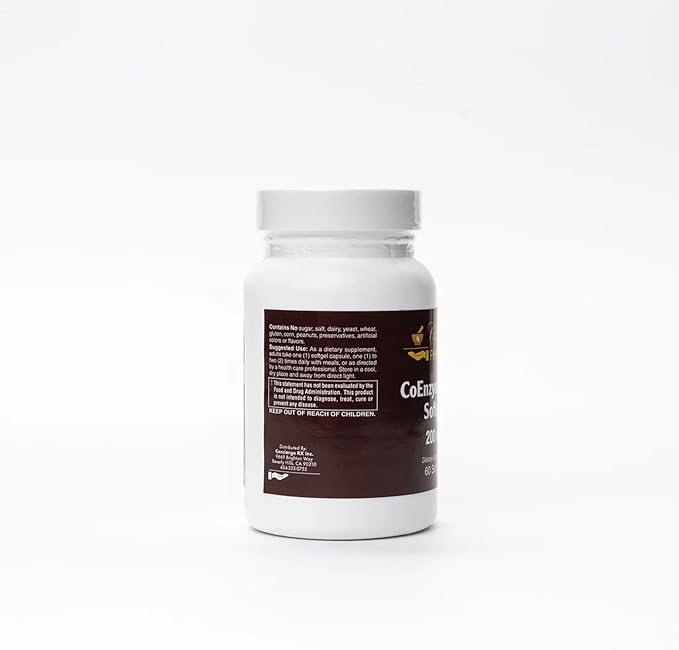 Beverly Hills Concierge Pharmacy CoEnzyme Q10 200 mg Softgels | Premium CoQ10 in Easy-to-Swallow Daily Softgel | Clean Non-GMO Formula for Routine Wellness | 60 Softgels