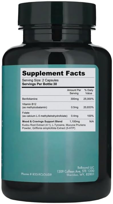 Cloud9 Crave Away - Wellness Supplement for Energy Focus &amp Vitality Support – Daily Balance with Adaptogens Brain Health Support &amp Hydration – Made in USA – 60 Capsules