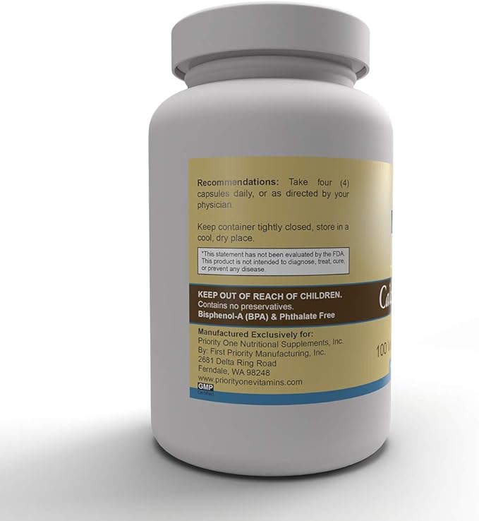 Priority One Vitamins - Calcium Orotate -100 Vegetarian Capsules - Calcium Supplementation for Strong Bones*