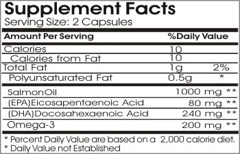 Salmon Oil Omega 3 1000mg // 100 Capsules // Pure // by PureControl Supplements