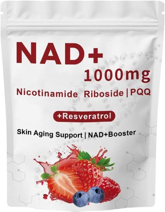 NAD Resveratrol Supplement 30 NAD Liquid Packets - Fast Absorbing Liquid Formula with Nicotinamide | Riboside | PQQ Cellular Energy &amp Metabolism Support NMN Supplement Alternative