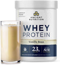 Ancient Nutrition Grass Fed Whey Protein Vanilla Bean 23g Protein 20 Servings Hydrolyzed Collagen Peptides Organic Regenerative A2/A2 Milk Protein