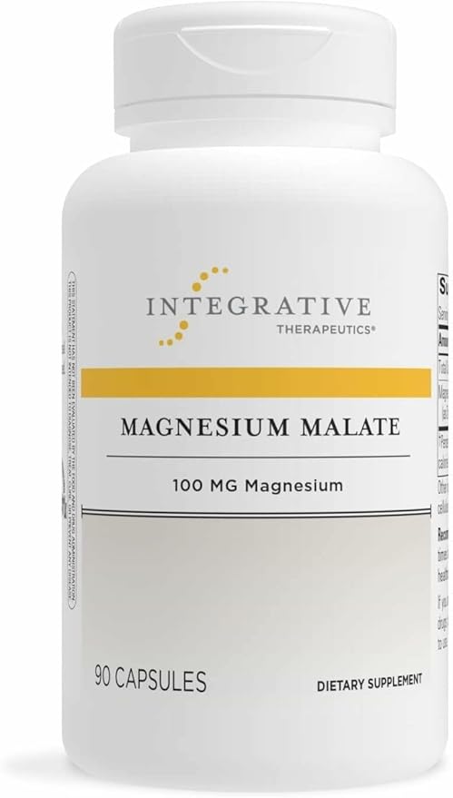 Integrative Therapeutics Magnesium Malate - Magnesium Supplement for Cellular Metabolism Support* - Supports Bone Health &amp Muscle Function* - Gluten-Free &amp Dairy-Free - 90 Capsules (90 Serving