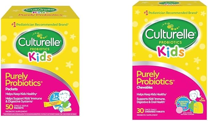 Culturelle Kids Purely Probiotics Packets Daily Supplement &amp Kids Chewable Daily Probiotic for Kids