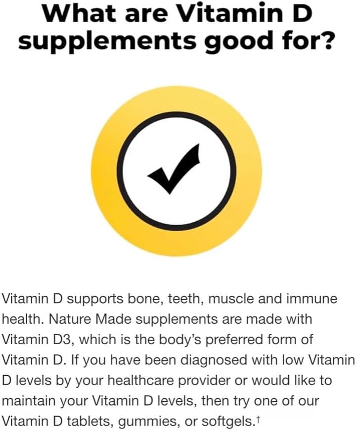 Vitamin D3 25mcg (1000 IU) | 650 Softgels – 22 Month Supply | Supports Bone Teeth Muscle &amp Immune System | Gluten Free | Easy to Swallow Supplement | Made for a Healthy Connection with Nature