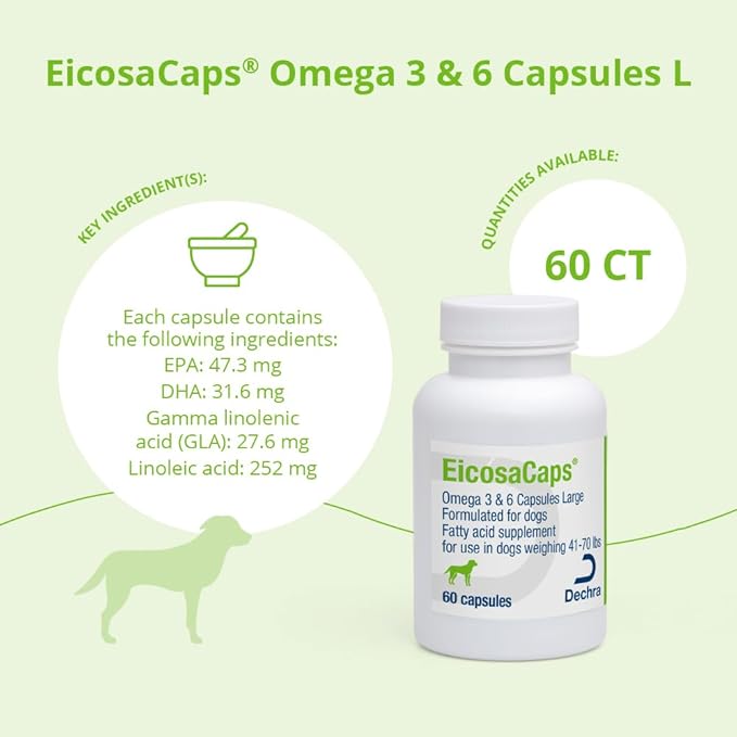 EicosaCaps® Omega 3 &amp 6 Capsules for Dogs 60 ct