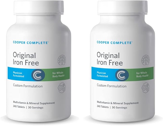 Cooper Complete - Original Multivitamin Iron Free - Daily Multivitamin and Mineral Supplement - 30 Servings per Bottle. Pack of 2