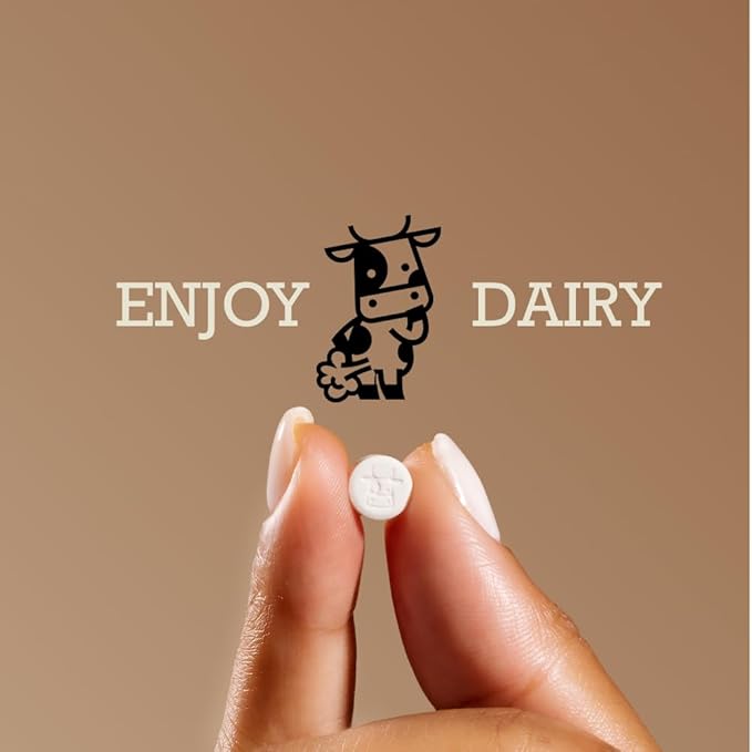 DairyPill Lactase Enzyme 18000 FCCs per Pill 90 Count Solution for Lactose Intolerance Portable Easy to Swallow Preservative and Gluten Free American Made Non GMO