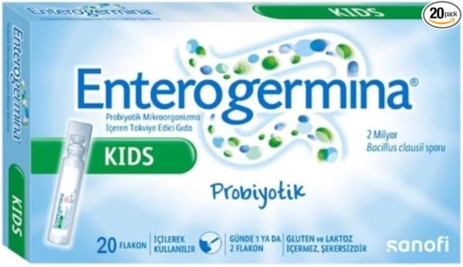 EnterogerminaKids 20 Vial | Probiotic Oral Suspension for Children | Digestive &amp Gut Flora Support
