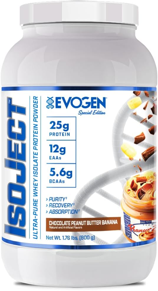 Evogen Isoject - Whey Protein Isolate | Ultra-Pure Whey Protein Powder with Ignitor Enzymes BCAAs and EAAs | Enhanced Absorption &amp Recovery | Chocolate Peanut Butter Banana | 25 Servings