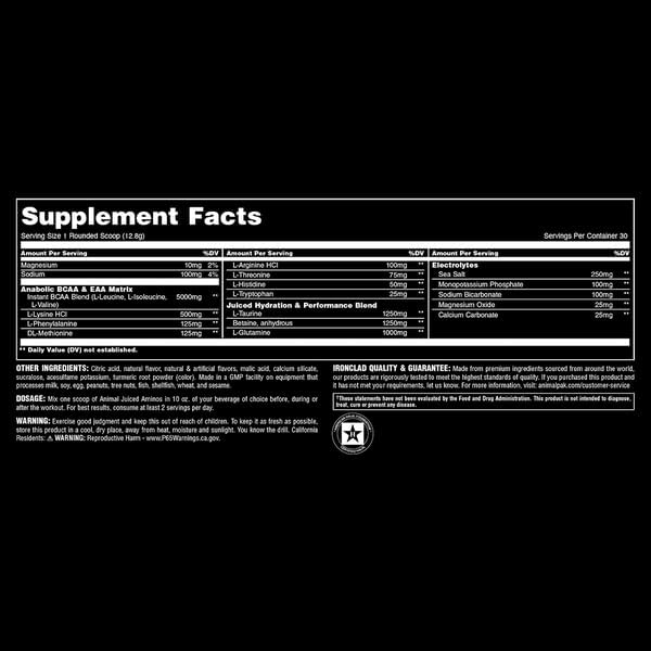 Animal Juiced Amino Acids - BCAA Powder EAA Matrix Plus Hydration with Electrolytes and Sea Salt Anytime Recovery and Improved Performance Orange Flavor 30 Servings (Pack of 2)