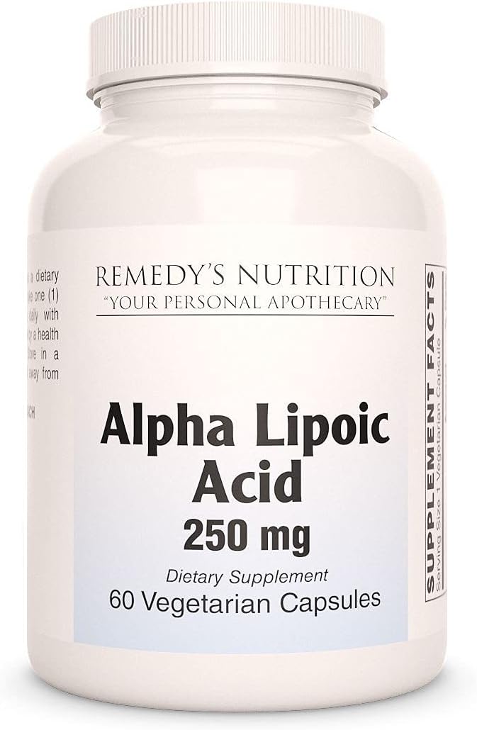 Remedy’s Nutrition Alpha Lipoic Acid 250 mg per Capsule/Vegan Caps