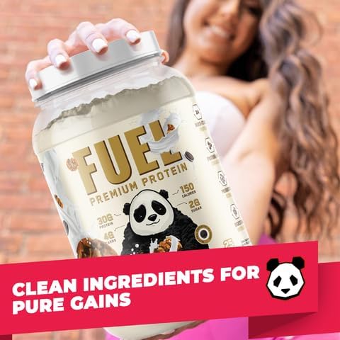 Underground Bio Labs Panda Fuel Premium Protein WheyHydrolyzed CollagenCaseinProbiotics Enzymes Keto FriendlyTime Release 25 Servings (2.5 Pound Cookies &amp Cream)