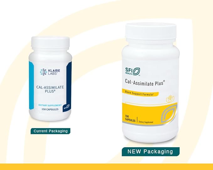 Klaire Labs Cal-Assimilate Plus - Triple Calcium Bone Support Complex with Vitamin D3 Key Minerals &amp Chondroitin Sulfate Hypoallergenic &amp BSE-Free (150 Capsules) (Pack of 2)