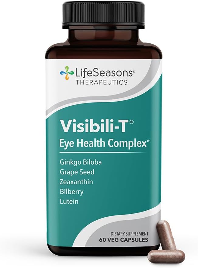 LifeSeasons Visibili-T with Bone Densi-T - Eye Health &amp Vision Support Supplement - Lutein Chromium Carrot Root Bilberry Ginkgo Biloba Grape Seed Extract Lycopene Vitamin A&amp more - 120
