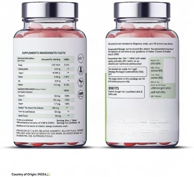 Biotin enriched with Vitamin B7 &amp Vitamin H | 60 Veg Tablets | Supports Healthy Hair Skin &amp Nails