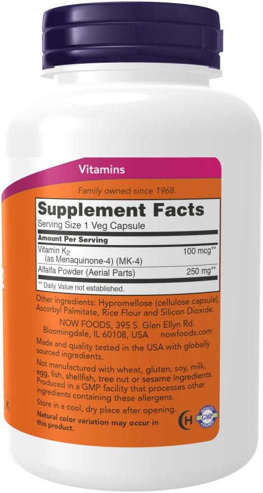 NOW Foods Vitamin K-2 250 Vegetable Capsule
