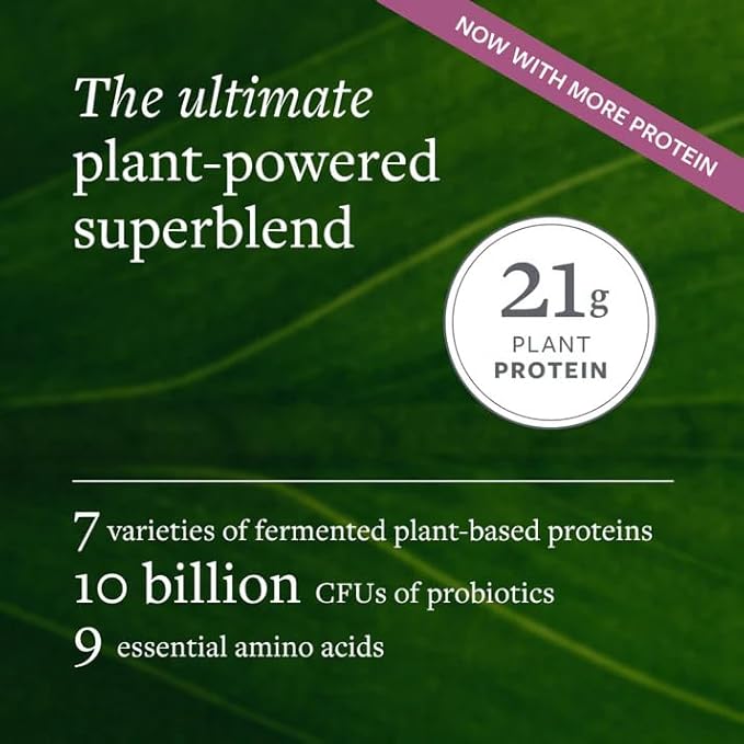 Plant Based Protein Powder for Optimal Gut Health Probiotic Protein Shake with Fermented Plant Proteins Vegan Dairy &amp Stevia-Free Unflavored